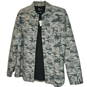 Public Opinion Thermal Lined Flannel Shirt Sm Gray Excalibur Black Camo Jacket